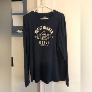 Disney Men's Navy Blue Long Sleeve Tee